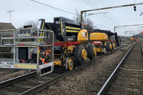 Photograph showing MEWP involved in the collision