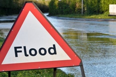Flood warning sign