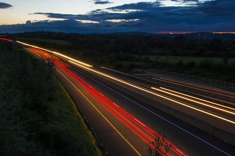 Road at night.