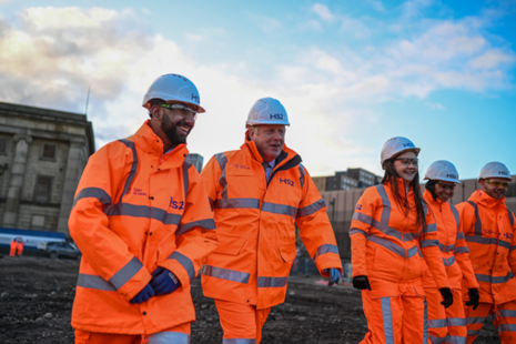 PM Boris Johnson visits a HS2 site in Birmingham