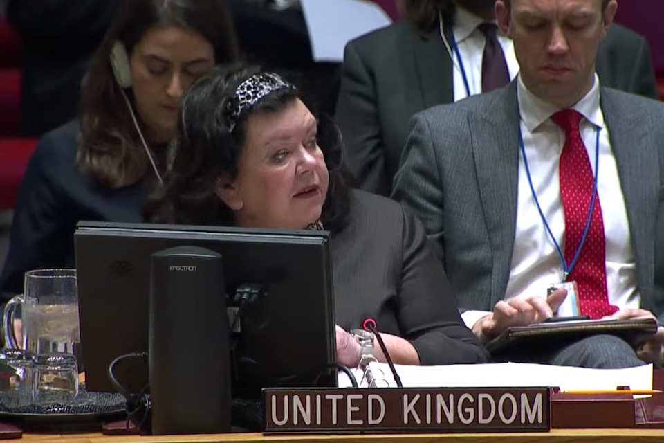 Amb. Karen Pierce at UNSC briefing on Ukraine