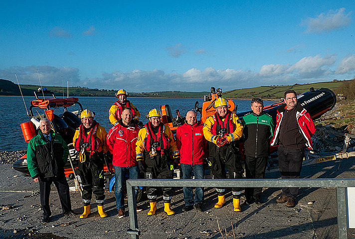 Ferryside Lifeboat with Simon Hart Secretary of State for Wales
