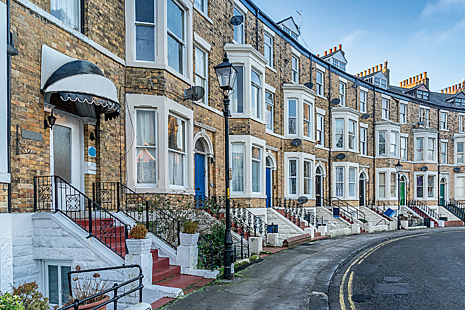 Urban housing in Scarborough, Yorkshire, England