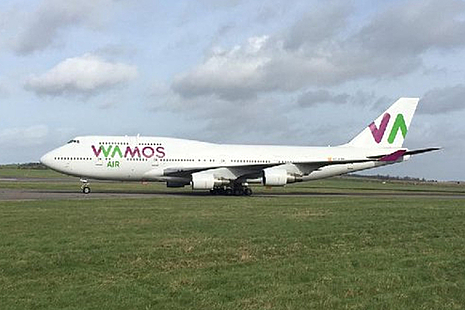 The grounded plane that brought the evacuees home from Japan