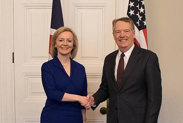 International Trade Secretary Liz Truss and US Trade Representative Robert Lighthizer