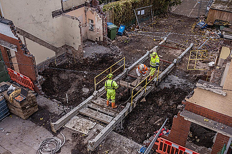 During works to construct the reinforced concrete cap.