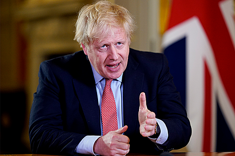 Photo of Boris Johnson giving his address to the nation.
