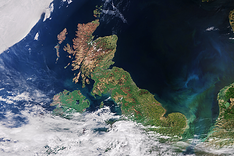 Satellite image of UK