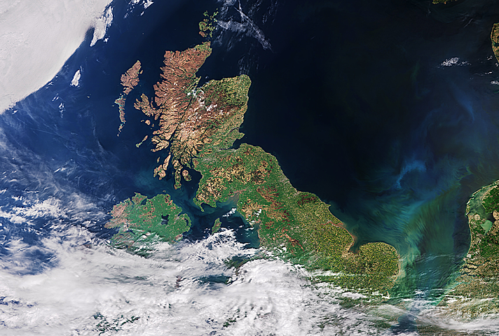 Satellite image of UK