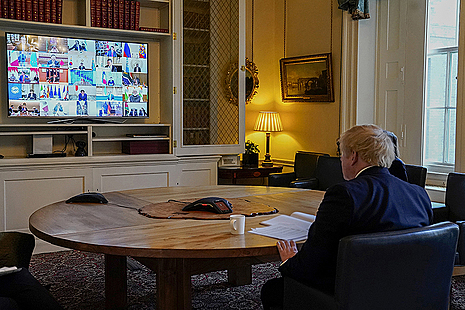 PM Boris Johnson on a video call with G20 leaders