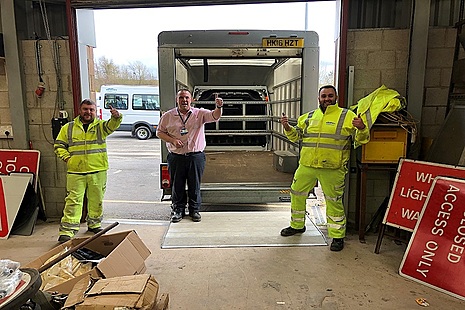 handover of new personal protective equipment