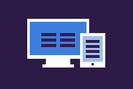 A graphic of a monitor and a smart tablet.