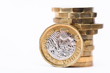 Stack of pound coins
