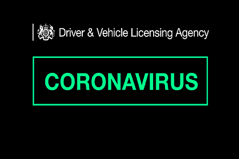 Text saying DVLA coronavirus
