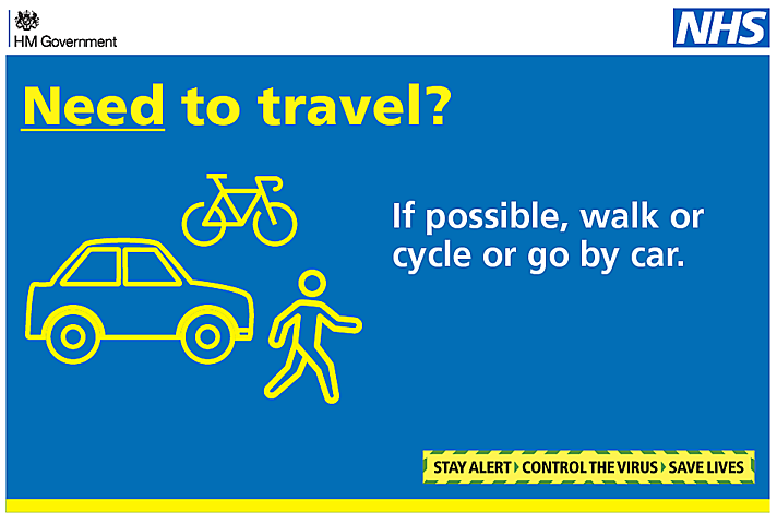 Need to travel? If possible, walk or cycle or go by car.