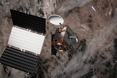 Artist impression of space debris from satellite