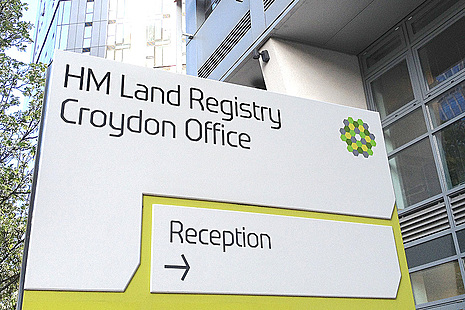 HM Land Registry Croydon Office sign.
