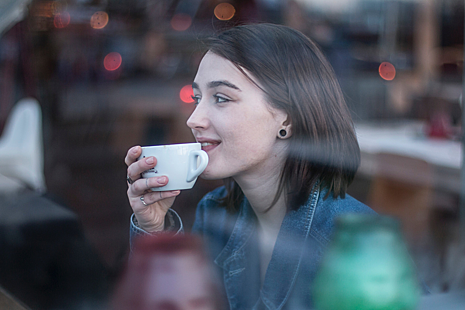 Girl with coffee