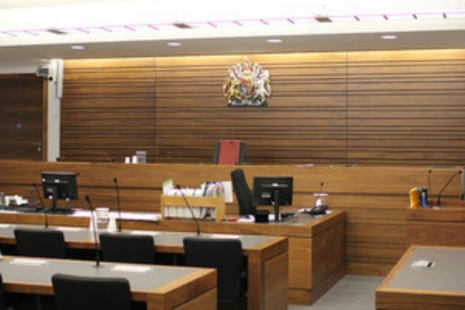 Photograph of inside a courtroom