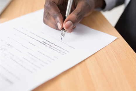 Male hand writing