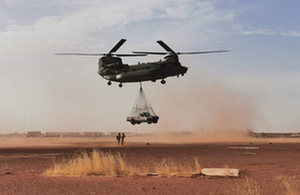 RAF Chinooks in Mali provide a logistical support role to French ground troops