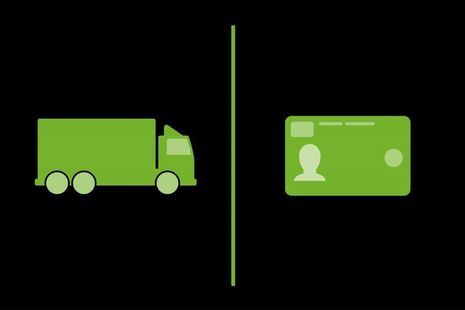 Image showing a lorry and a photocard licence