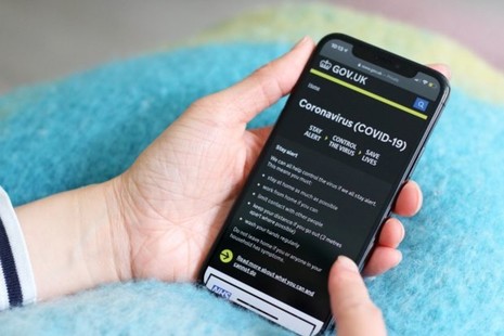Coronavirus homepage on mobile