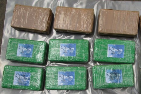 Wrapped blocks of cocaine