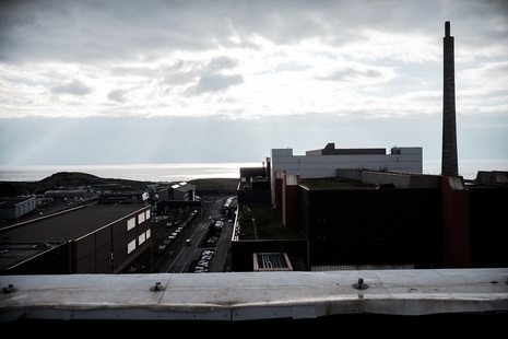 Scenic view from the top of a facility on the Sellafield site looking out onto the sea