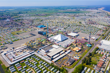 Aerial view of the town centre of Skegness.