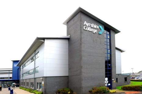 Outside of the building of North Ayshire College
