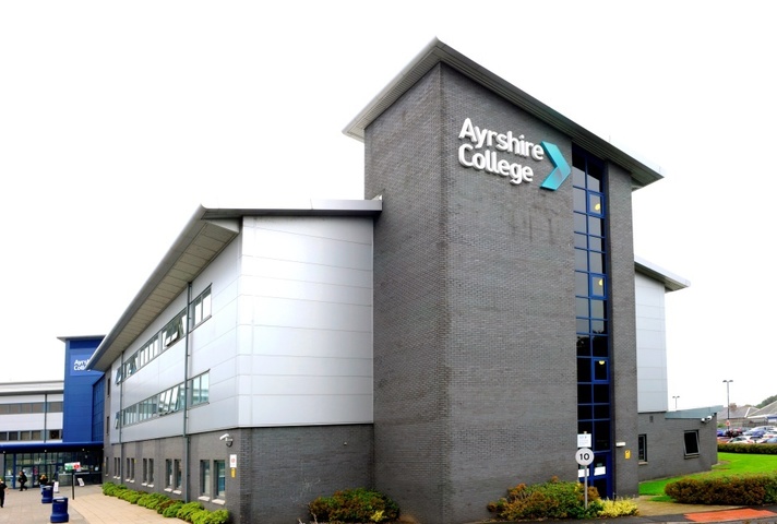 Outside of the building of North Ayshire College