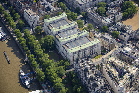 Aerial image of the MOD main building