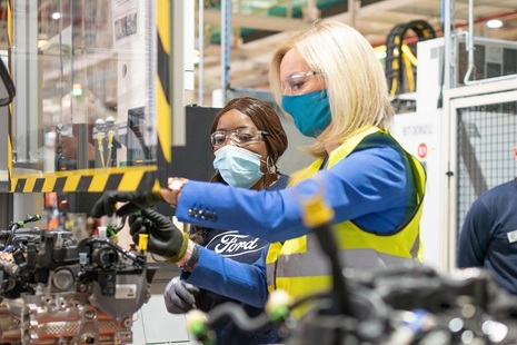 Liz Truss at Ford of Britain factory