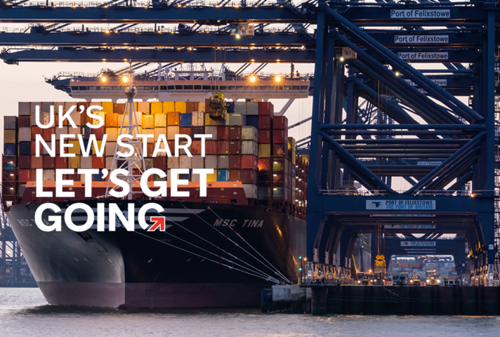 Container ships at a port