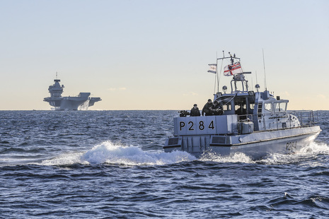 Two Royal Navy ships at sea