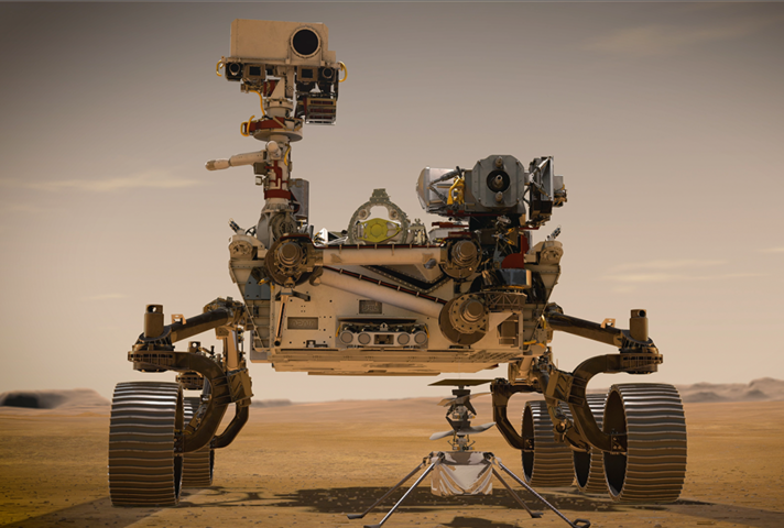 Artist's impression of Perseverance rover on Mars