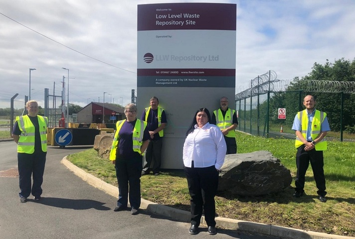 Mitie workers outside the LLWR site