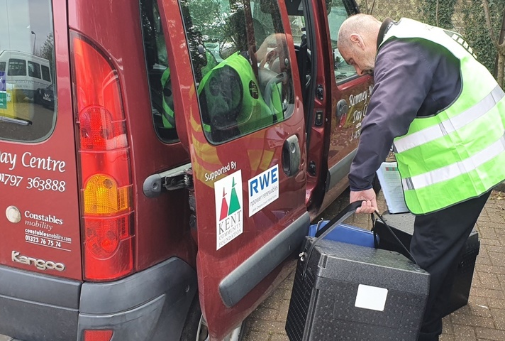 A hot meal delivery takes place in Romney Marsh