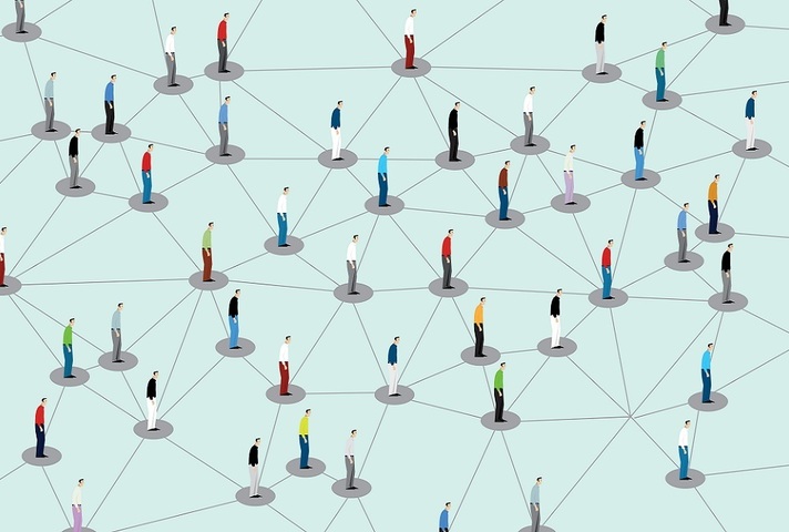 People linked by lines