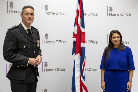Home Secretary Priti Patel and Dan O'Mahoney, Clandestine Channel Threat Commander