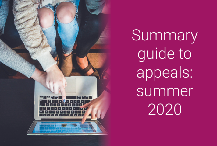 Summary guide to appeals: summer 2020