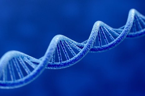 DNA helix in blue. iStock