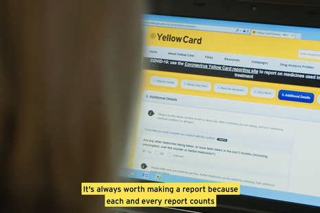 A photo of someone looking at the Yellow Card website
