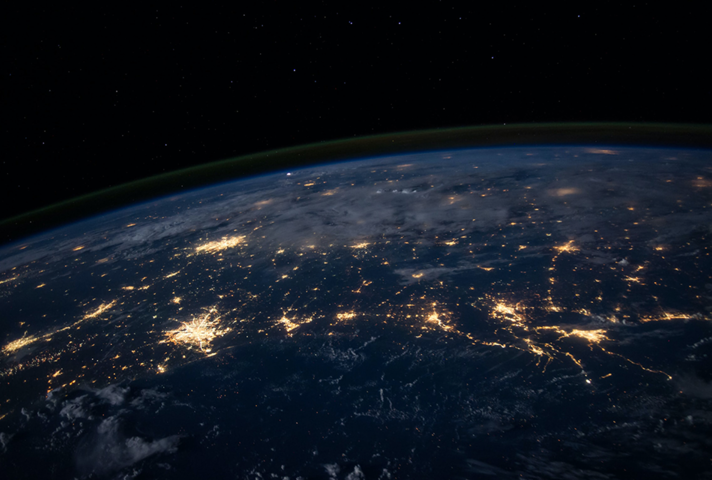 Earth at night from space