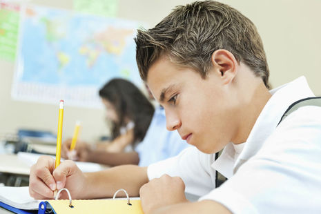 students writing