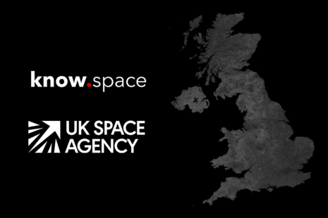 UK map with know.space and UKSA logos