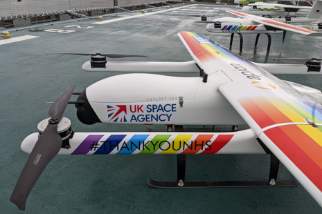 Apian drones on hospital helipad