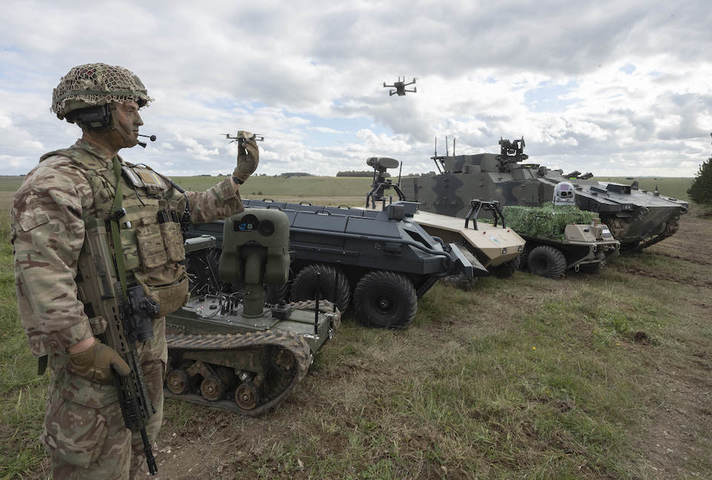 A selection of equipment on display at the Army Warfare Experiment 2020