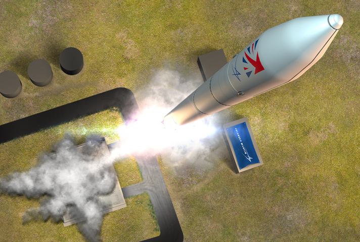 Artist's impression of launch from Shetland Space Centre